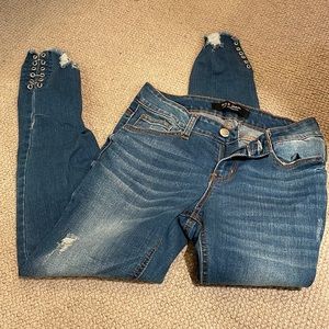 Wax jeans blue denim rings size 1 fits 0
